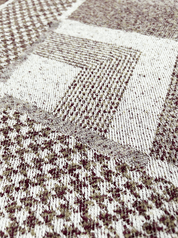 Serie di coperte di tessuti tessili per la casa in ciniglia quadrata intrecciata marrone e bianco